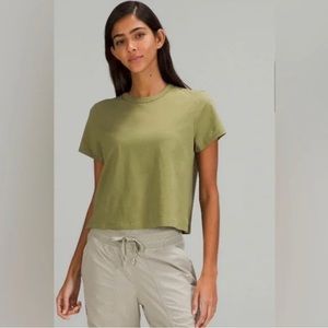 Lululemon All Yours cropped t-shirt army green